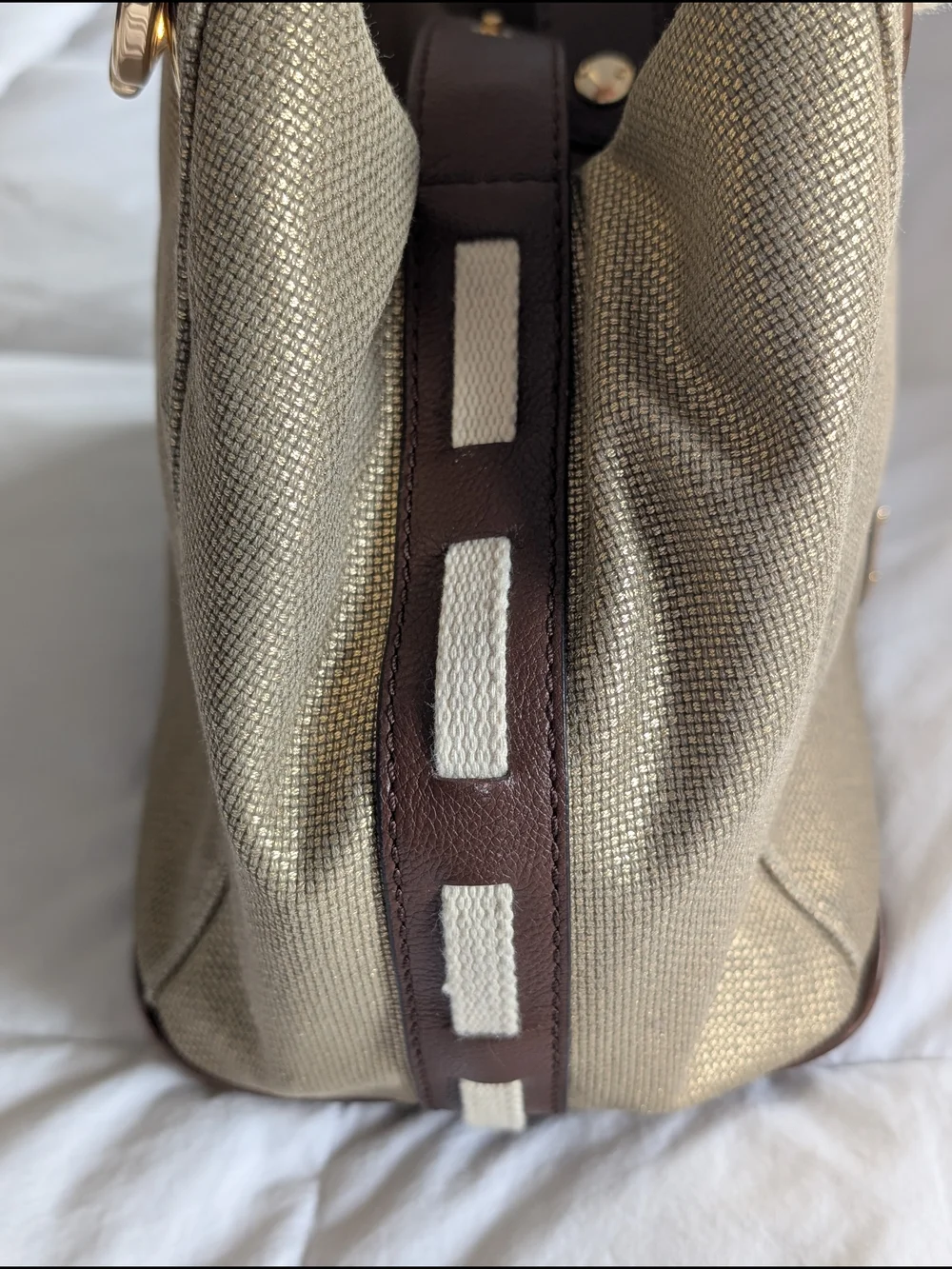 Michael Kors Gold Metallic Tote with Rope Handles